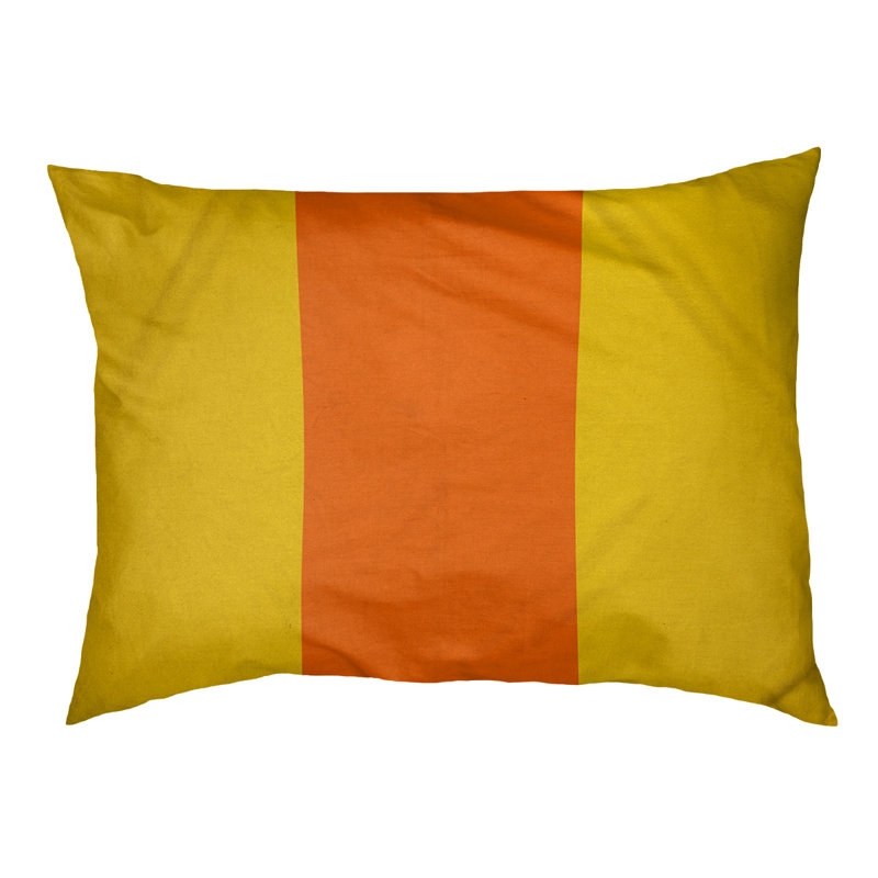 Coussin rectangulaire designer Miami, Grand (L 40 po x l 50 po), Jaune / rouge orangé / jaune