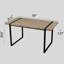 Table de salle à manger 59 po avec surface en bois et pieds rectangulaires noirs en métal, style moderne pour 4 à 6 personnes