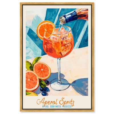 Aperol Spritz Recipe Poster Canvas Trendy Bar Cart Art by 