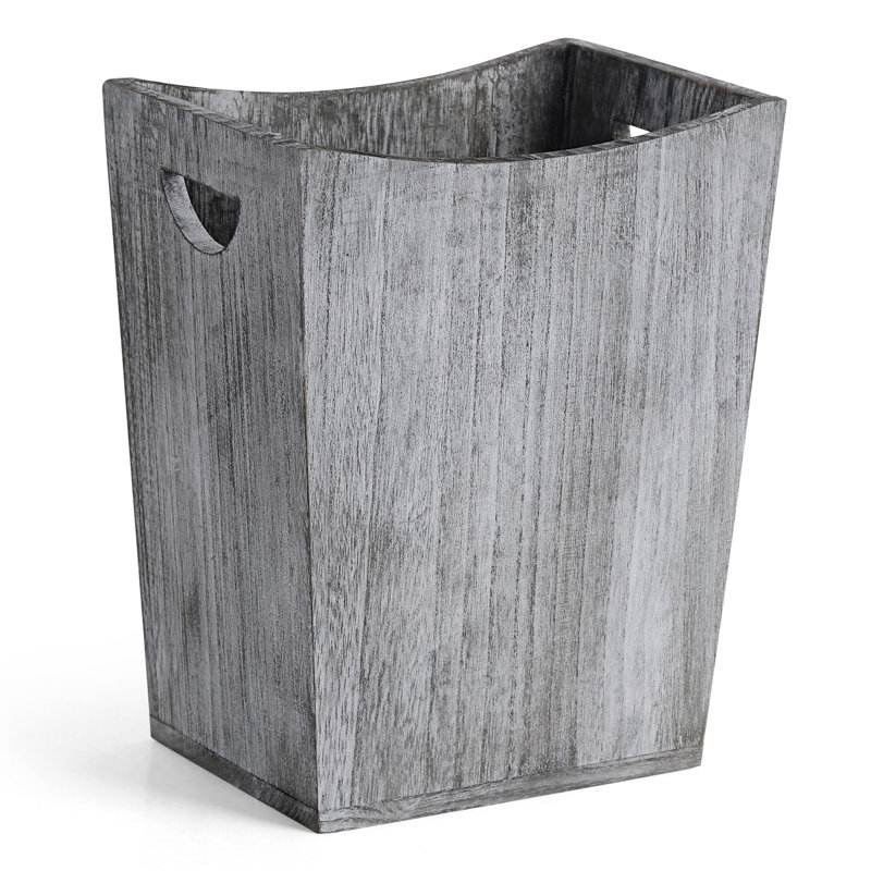 Poubelle en bois Rustic Farmhouse, Gris