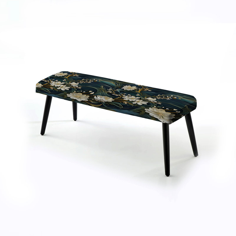 Minnifield - Banc rembourré floral noir
