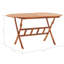 Zakariyah Rectangular Acacia Folding Outdoor Dining Table With Umbrella Hole , 135cm cm W 85cm cm D
