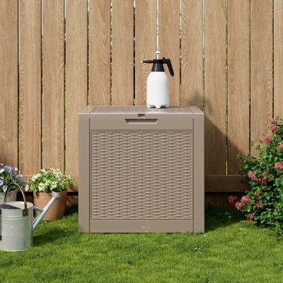 Outdoor 30 Gallon Resin Storage Lockable Deck Box by clihome