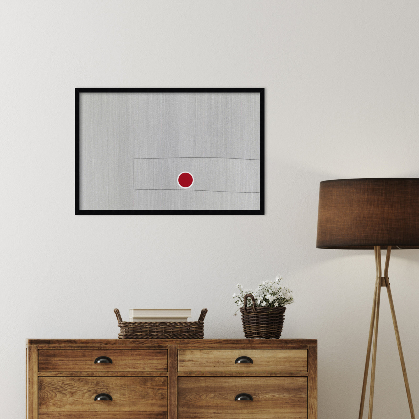 Grey Drawing Fifty Seven Print, Black, 22" H x 33" W x 1" D