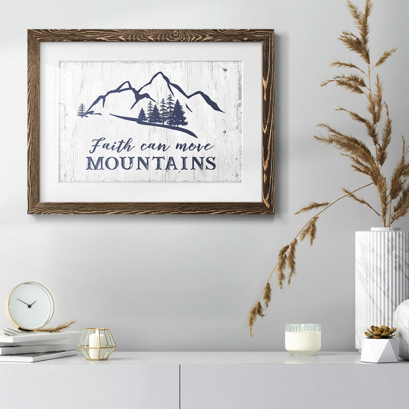 Déplacer les montagnes - impression encadrée rustique avec tableau mat, Noyer