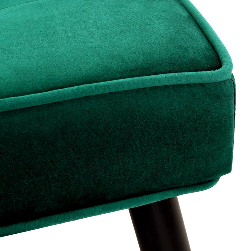 Banc rembourré Kirsten, Velours vert