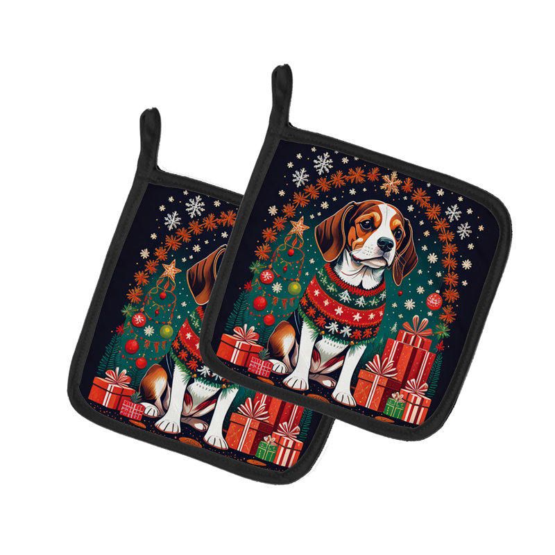 Paire de poignées Beagle Christmas