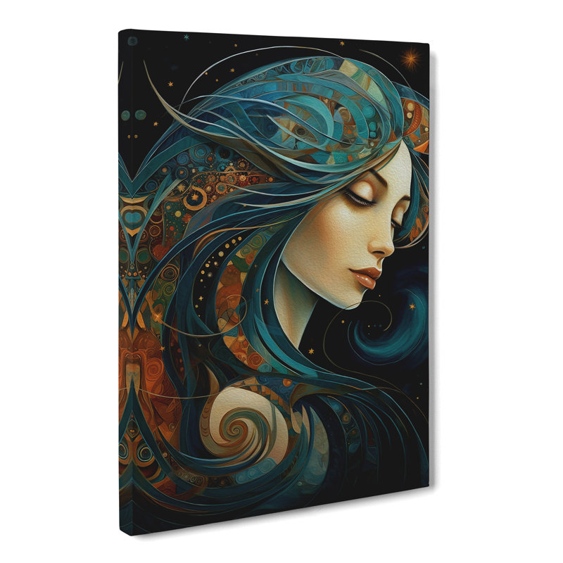 Virgo Zodiac Hard Edge Painting - No Frame Print, 76cm H x 50cm W x 3cm D