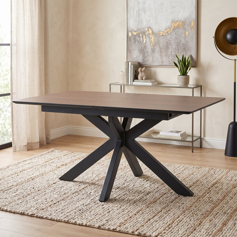 Deebora Extension Dining Table, 76cm H x 140cm W x 90cm D, Brown Wood