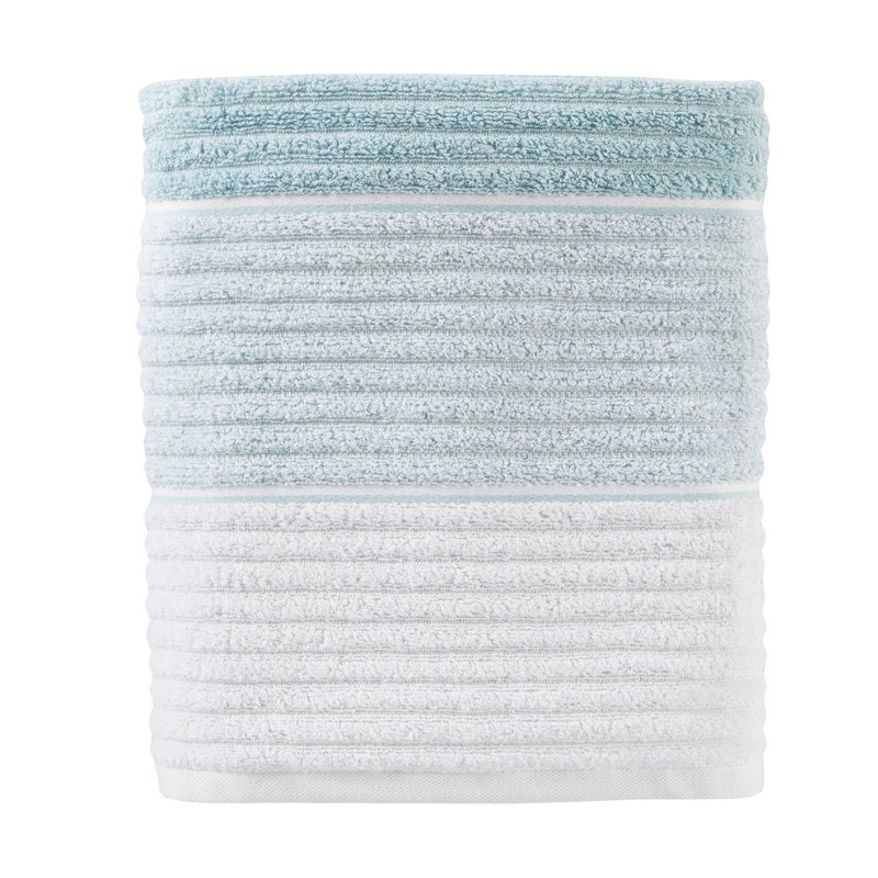 Kerley Cotton Plush Ribbed Bath Towel, Aqua