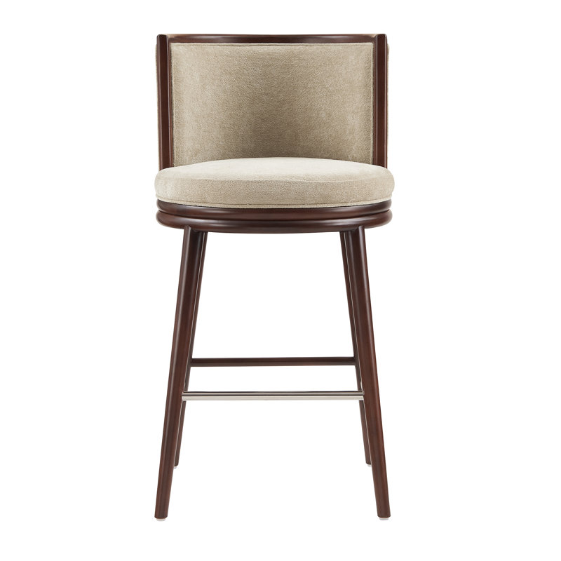 Tabouret de bar rembourré Evalyn, Naturel, Tabouret de bar (siège d'une hauteur de 29,3 po)