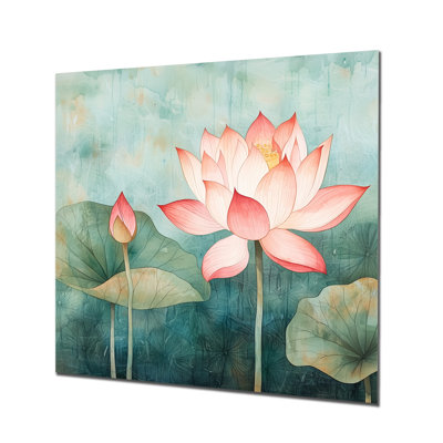 Lis Lily Aura Of Lotus IV - décoration murale en métal floral, impression en métal Lotus