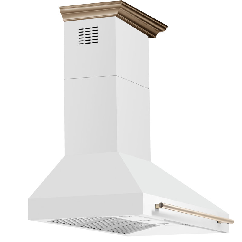 Forno Aria 48 Inch Wall-Mounted Range Hood in White with 1200 CFM Motor, 4-Speed Fan, Charcoal Filter, White