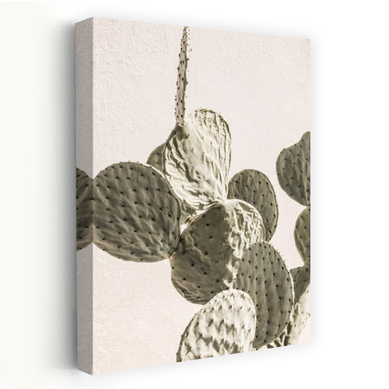 Art contemporain contemporain avec cactus, H 36 po x l 24 po
