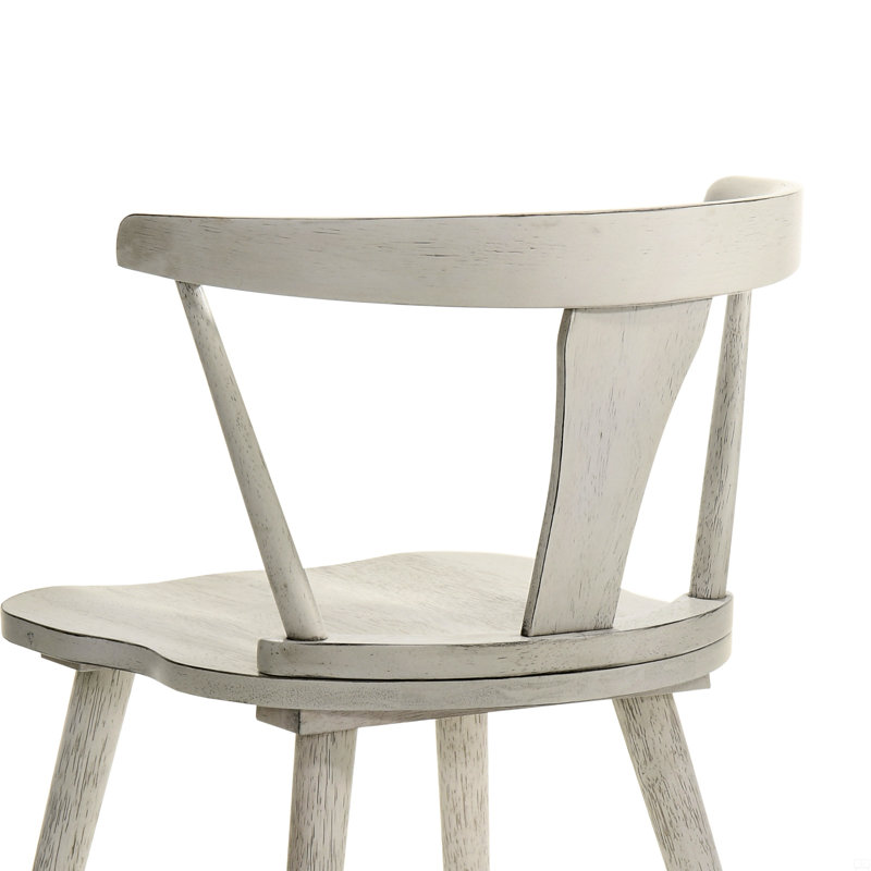 Ensemble de chaises d'appoint 2 pièces rustique, structure en bois massif, Blanc
