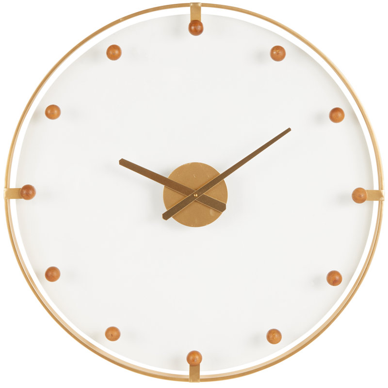 Horloge murale décorative en métal Khristan, Doré