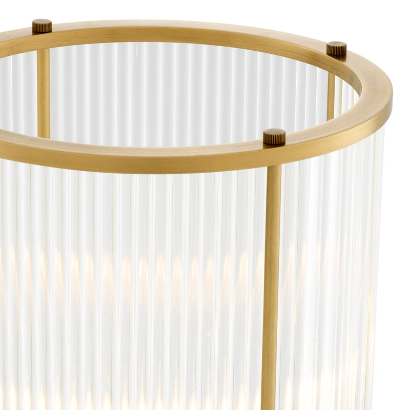 Ouragan en verre et métal Mayson, H 10,83 po x l 6,5 po x P 6,5 po, Transparent / Doré
