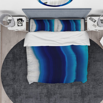 Ensemble de housse de couette en cristal designart slice of agate