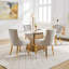 American Design de 2 chaises de salle à manger en chenille beige, rembourrées de tissu de teinture et grattoir 2, garniture de rivets texturés-1424107024