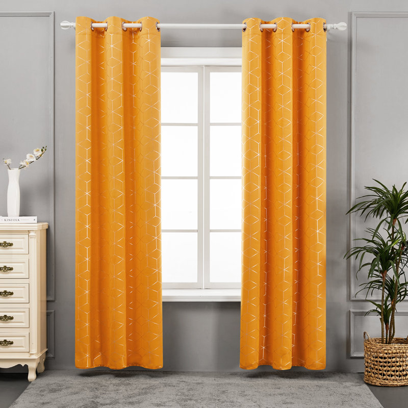 Paire de rideaux Deconovo, Orange flamme, 42" W x 63" L