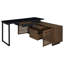 Bureau d'ordinateur en L noir et noyer Rodger (sans la chaise)