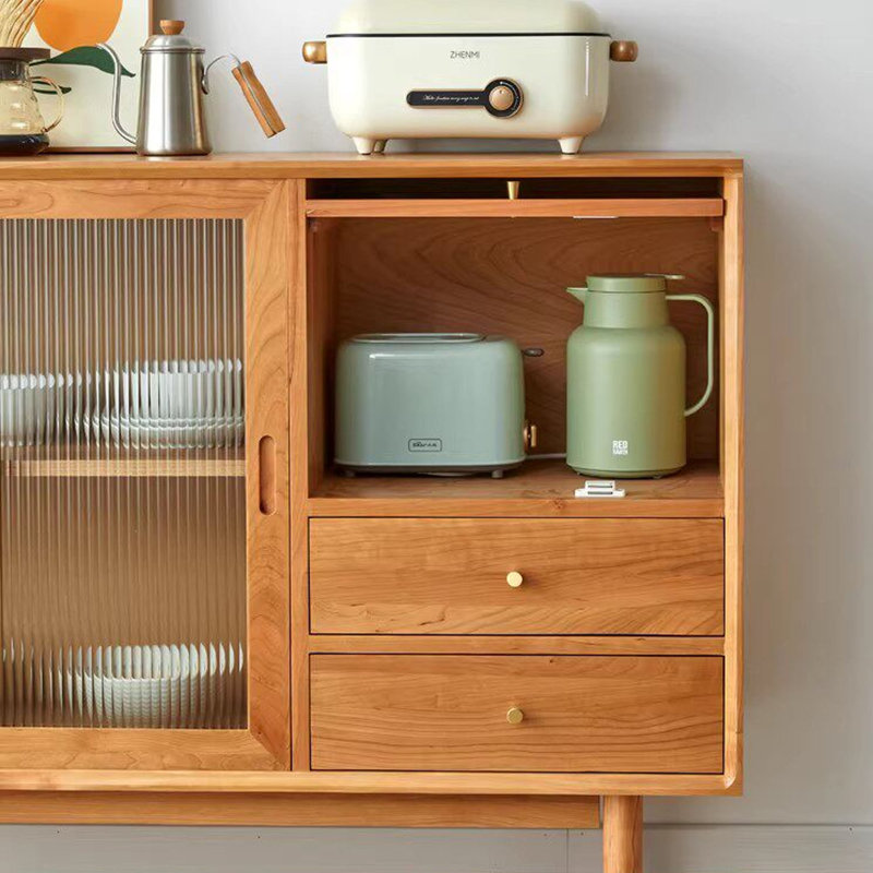 Solid wood multi-functional storage sideboard, 37.41" H x 47.24" W x 15.74" D