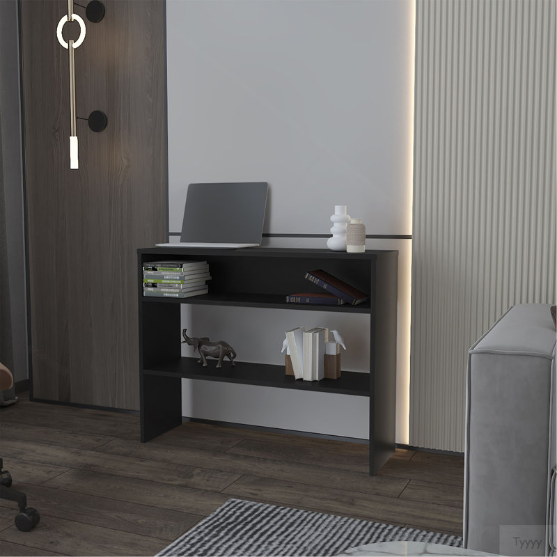 Console Vail en mélamine avec rangement ouvert, noir