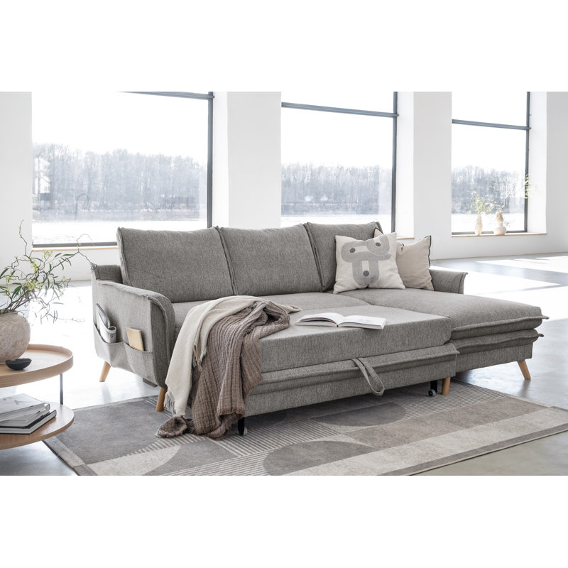 Charming Charlie Limited 4 Seater Sofa Bed, Grey, Right facing