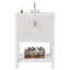 Meuble-lavabo simple 24 po avec plateau en céramique, meuble-lavabo autoportant avec cadre en bois massif et rangement pour porte-712126643-712126655-708021761