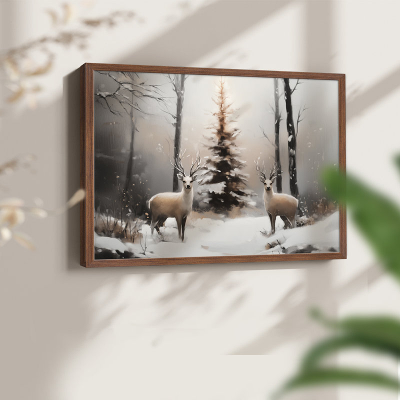 Art de Noël - DCCCL - Reproduction encadrée - Restickable, Noyer, H 11 po x l 14 po
