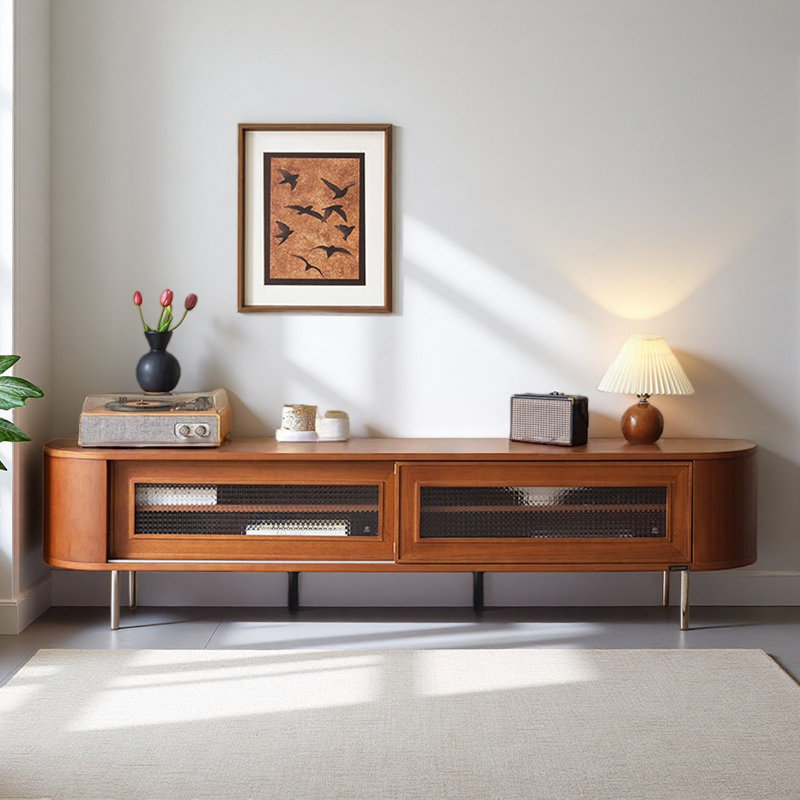 Meuble télé brun français au design rétro