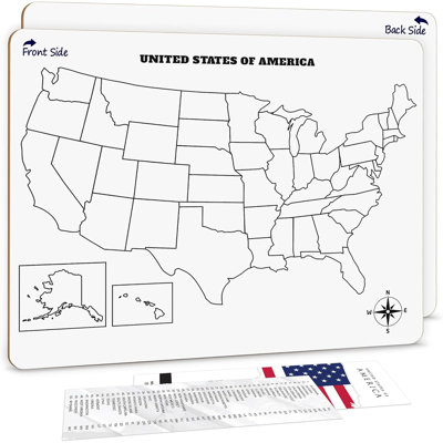 Scribbledo United States Map For Classroom Dry Erase Board For Kids Map Of The United States 11”x14” White Board Teacher Student Classroom Learning Practise Travel Usa Whiteboard