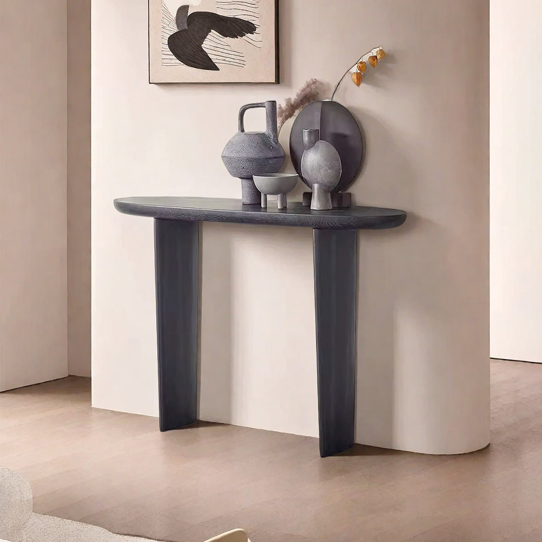 Picture of Nordic Furniture Round Dining Table With Solid Wood Legs White Stable ...