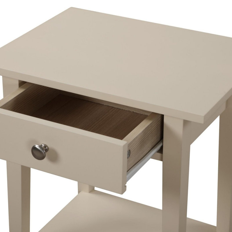 Dalton Nightstand-End Table with One Drawer, Beige