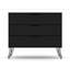 Rockefeller 35" Mid-Century Modern 3-Drawer Bachelor's Chest in Black-664729100