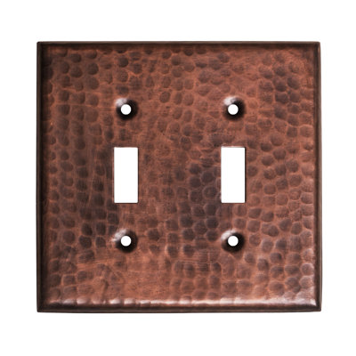 Hand Hammered 2 - Gang Toggle Light Switch Standard Wall Plate