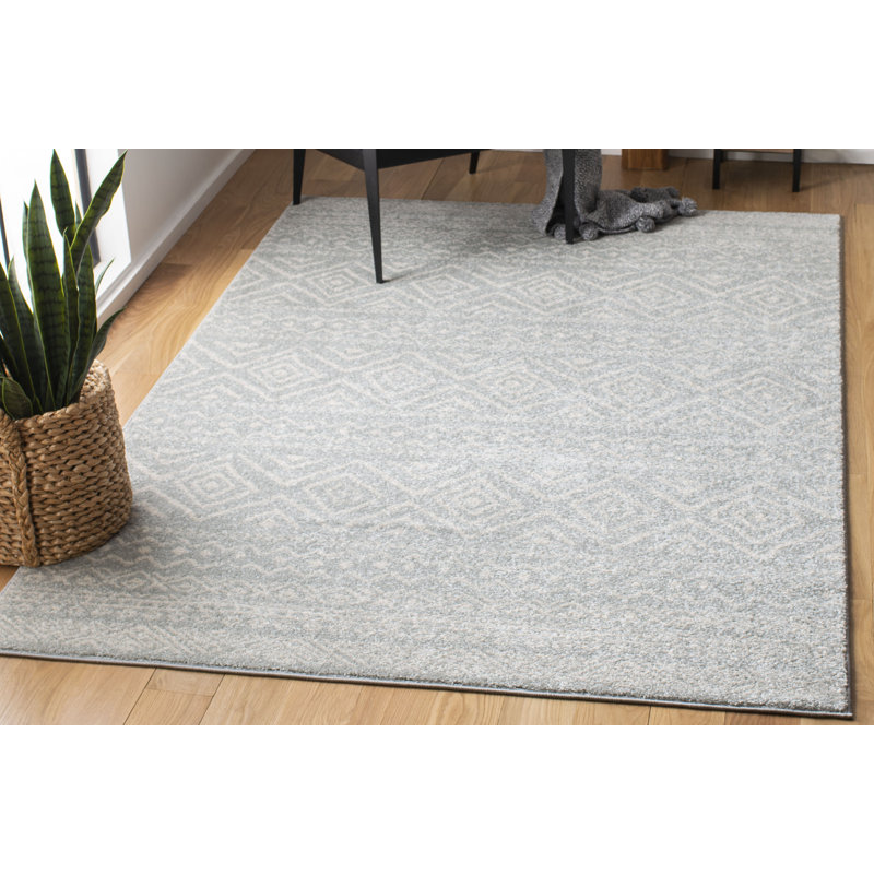 Tapis gris / ivoire Strouse, Rectangle 10 pi x 13 pi