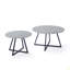 Ensemble de tables basses rondes gigognes avec pieds en métal croix noire