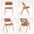 Massoni Faux Leather Padded Stackable Folding Chair-1655814677