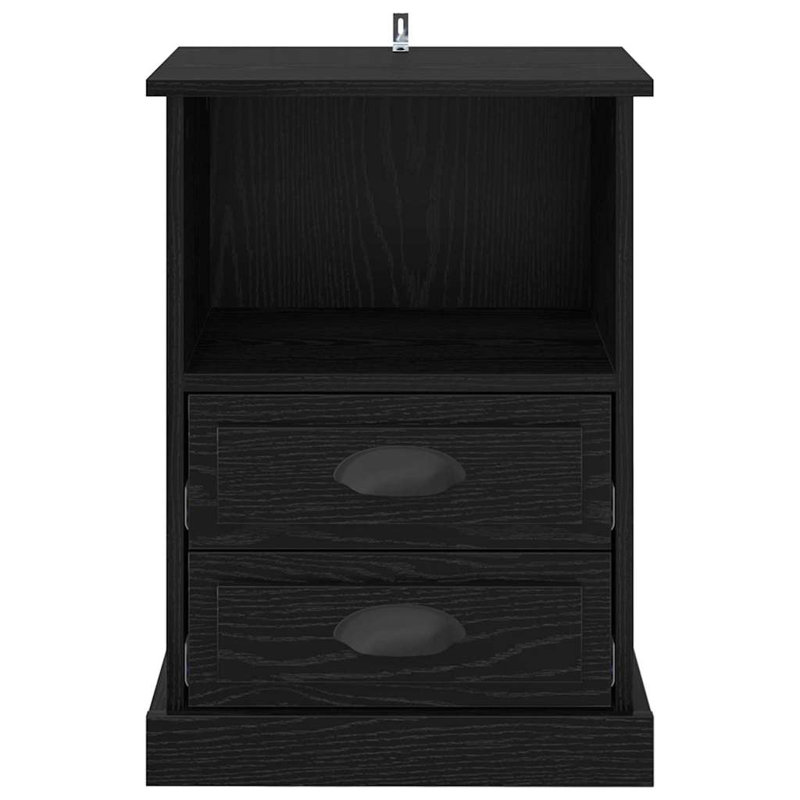 43cm W Manufactured Wood Bedside Table, Black Oak