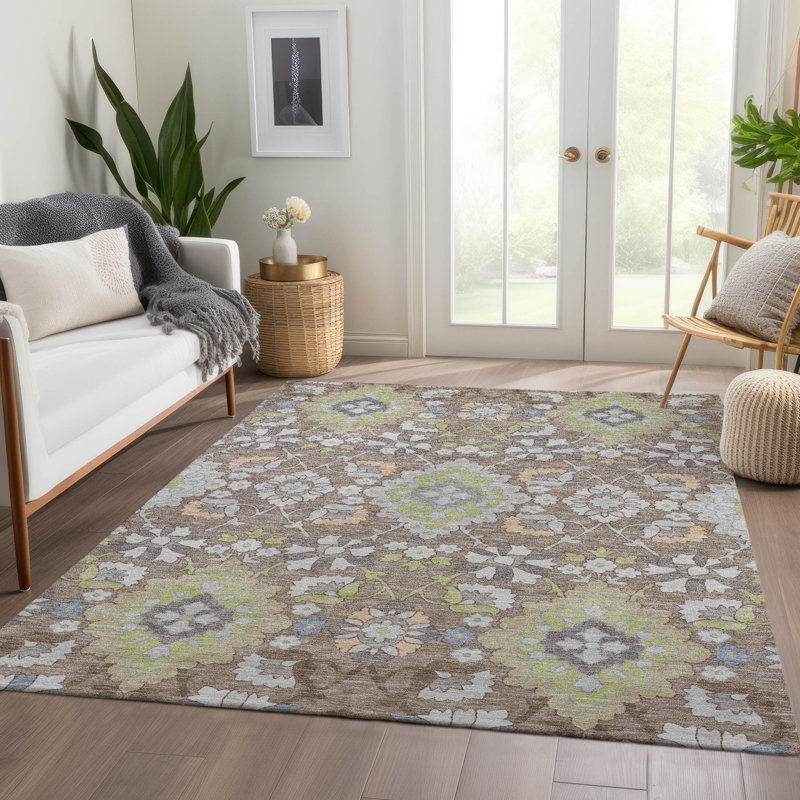 Tapis oriental Corum AMF1002 lavable à la machine de qualité supérieure, Rectangulaire 8 pi x 10 pi