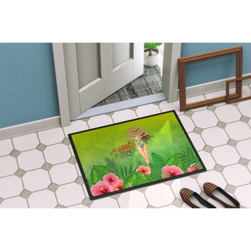 Tapis pour porte d’extérieur antidérapant "summer time" dans swimsuit Sandoval, H 0,2 po x l 36 po x P 24 po
