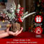 Petit sapin de Noël artificiel de table avec mini décorations d'arbre de Noël et décorations de Noël, pomme de pin rouge, verdure pour la maison, manteau de cheminée, décoration de Noël (souche d'arbre - rouge)
