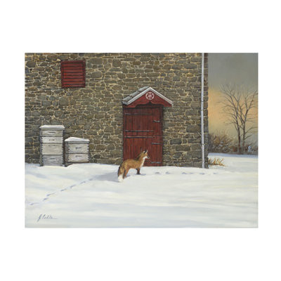 Art mural sur toile tendue - «Out Foxed» par Jerry Cable pour décoration de salon, de chambre à coucher ou de bureau - 35 x 47