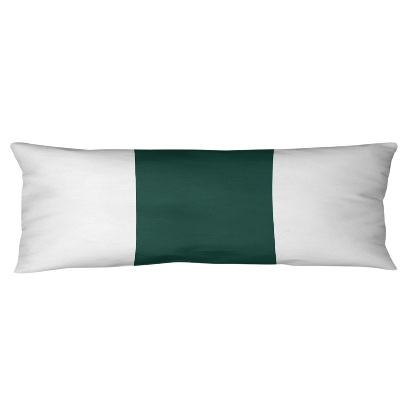 Adele Polyester Medium Pillow, White/Green Middle