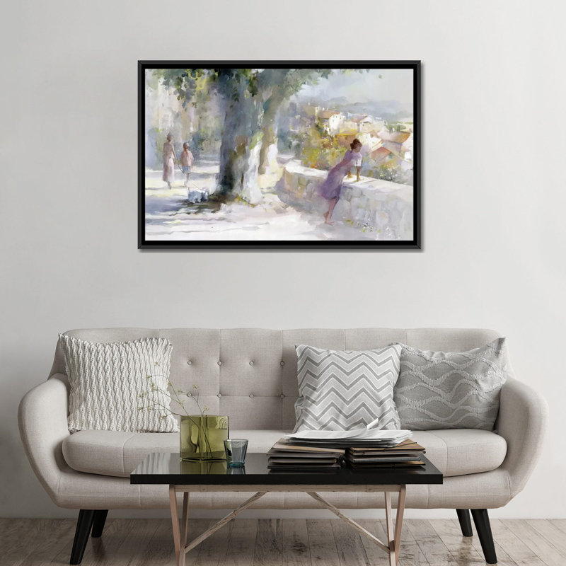 «Whispering WInd», reproduction sur toile, H 18 po x l 26 po x P 1,5 po, Toile avec cadre noir, Pas de tapis