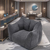 Chenille Bean Bag Chair With Armrests And Handle, Soft Foam Filling For Gaming, Reading, And Tv Watching, Comfortable And Portable Lounger