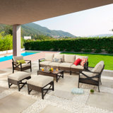 Ajai 6 - Person Patio Conversation Sets with Cushions