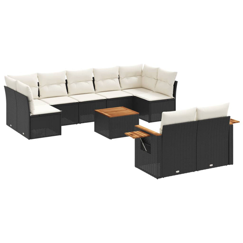 Vidaxl Garden Sofa Set Black