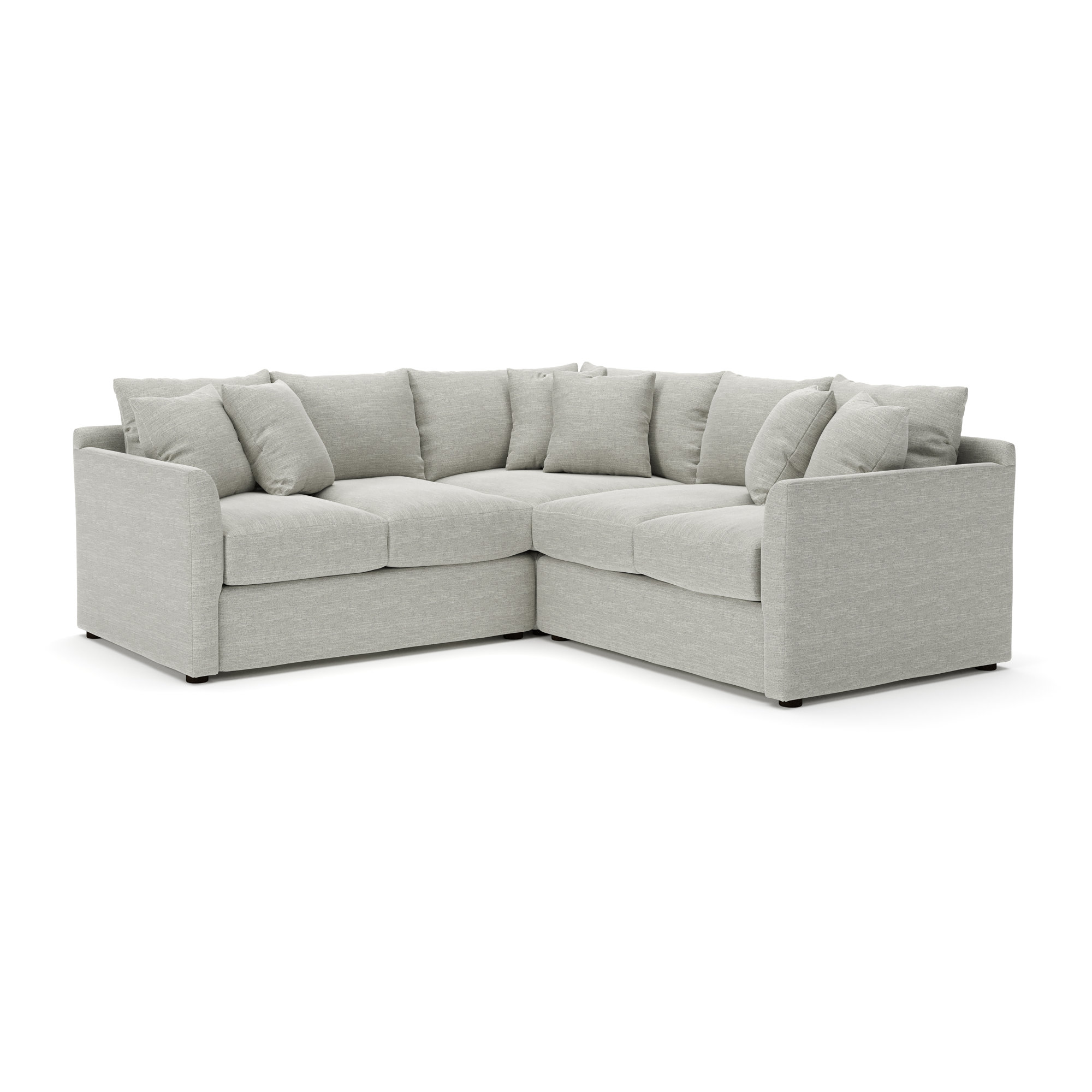 Cecelia Upholstered L-Sectional, Beat Ash Performance, Right Hand Facing
